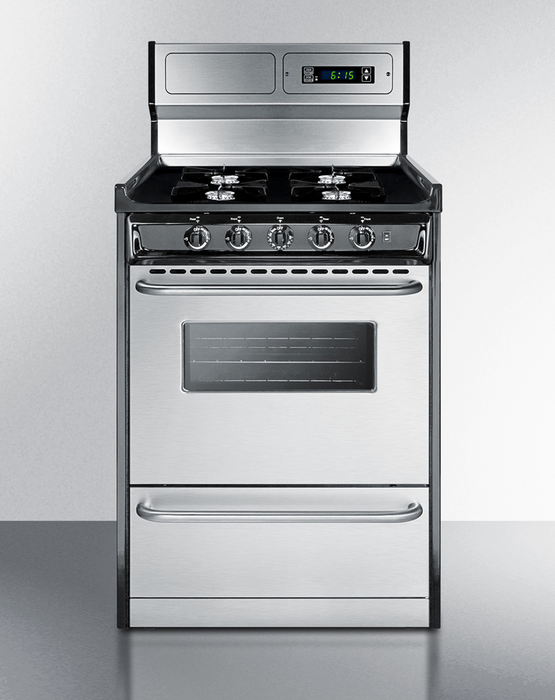 Summit 24" Wide Gas Range, Open Burners Refrigerator Accessories Summit Appliance