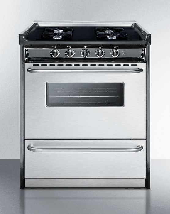 Summit 30" Wide Gas Range, Open Burners Refrigerator Accessories Summit Appliance