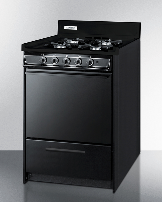 Summit 24" Wide Gas Range, Open Burners Refrigerator Accessories Summit Appliance