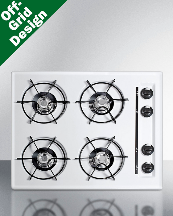 Summit 24" Wide 4-Burner Propane Gas Cooktop, Battery Start Refrigerator Accessories Summit Appliance