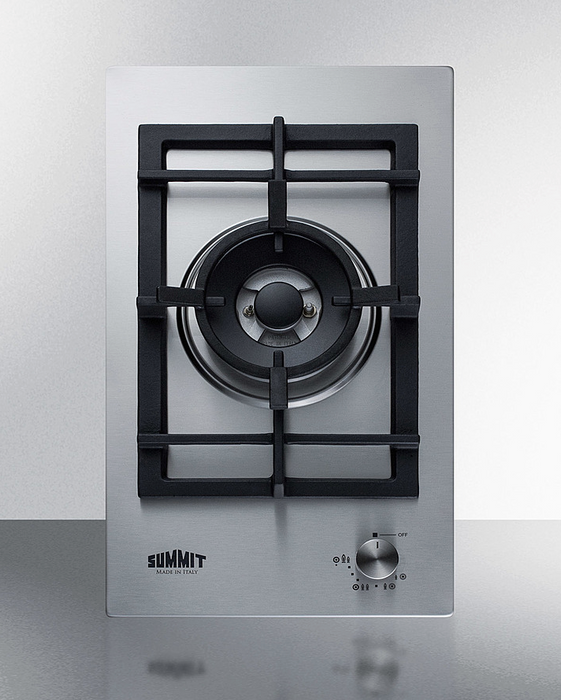Summit 12" Wide 1-Burner Gas Cooktop In Stainless Steel Refrigerator Accessories Summit Appliance
