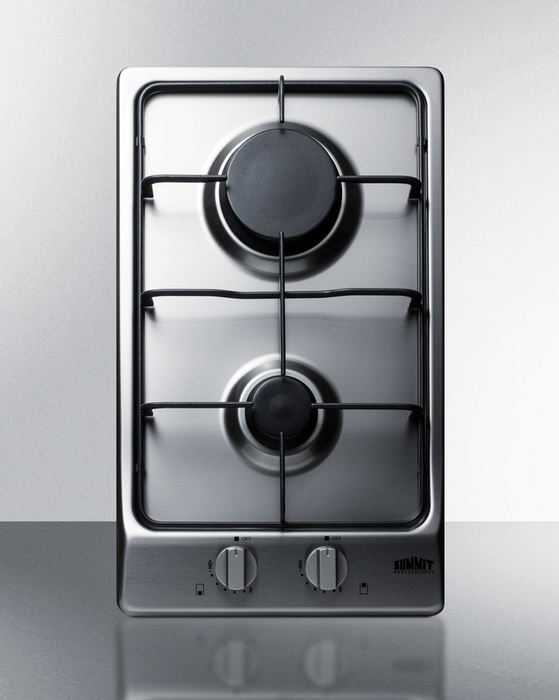 Summit 12" Wide 2-Burner Gas Cooktop Refrigerator Accessories Summit Appliance