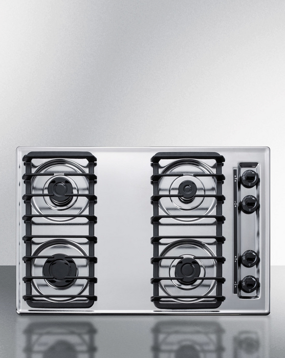 Summit 30" Wide 4-Burner Gas Cooktop Refrigerator Accessories Summit Appliance
