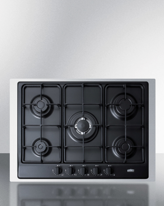Summit 30" Wide 5-Burner Gas Cooktop Refrigerator Accessories Summit Appliance
