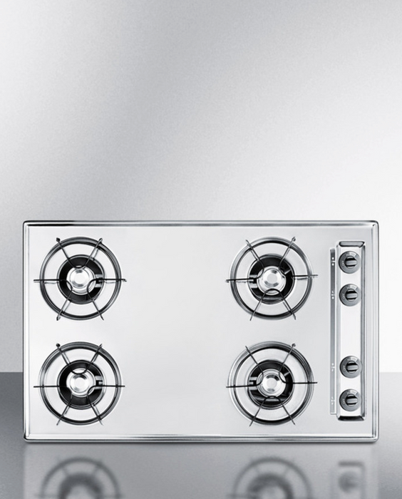 Summit 30" Wide 4-Burner Gas Cooktop Refrigerator Accessories Summit Appliance