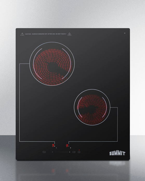 Summit 18" Wide 220V 2-Burner Radiant Cooktop Refrigerator Accessories Summit Appliance