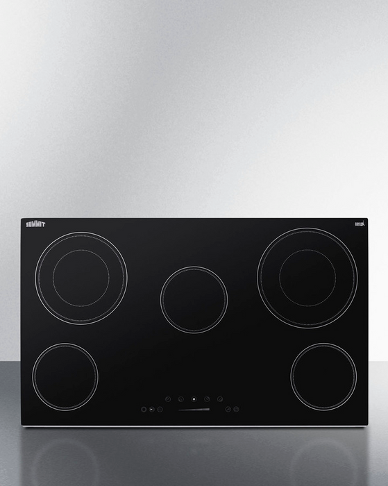 Summit 36" Wide 208-240V 5-Burner Radiant Cooktop Refrigerator Accessories Summit Appliance