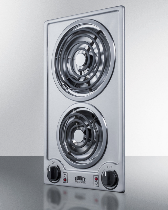 Summit 12" Wide 230V 2-Burner Coil Cooktop Refrigerator Accessories Summit Appliance