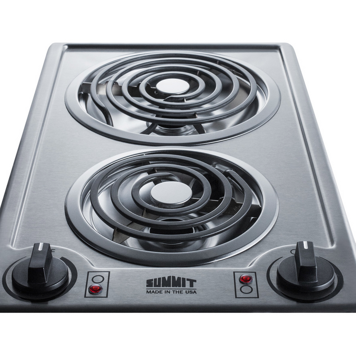 Summit 12" Wide 230V 2-Burner Coil Cooktop Refrigerator Accessories Summit Appliance