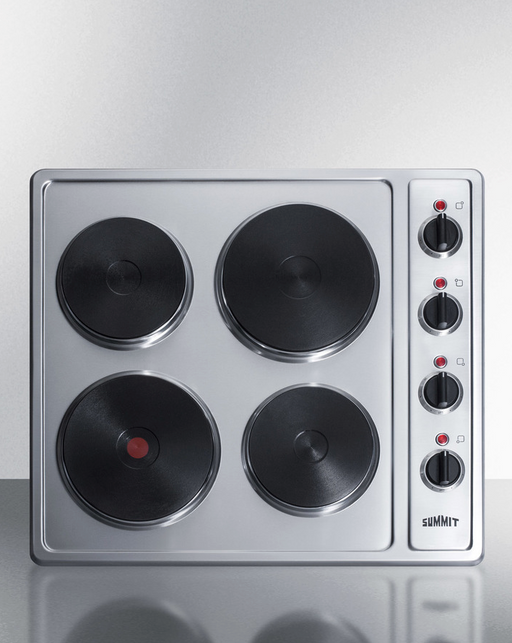 Summit 24" Wide 230V 4-Burner Solid Disk Cooktop Refrigerator Accessories Summit Appliance