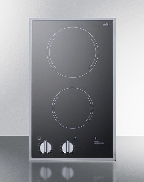 Summit 12" Wide 220/240V 2-Burner Radiant Cooktop Refrigerator Accessories Summit Appliance