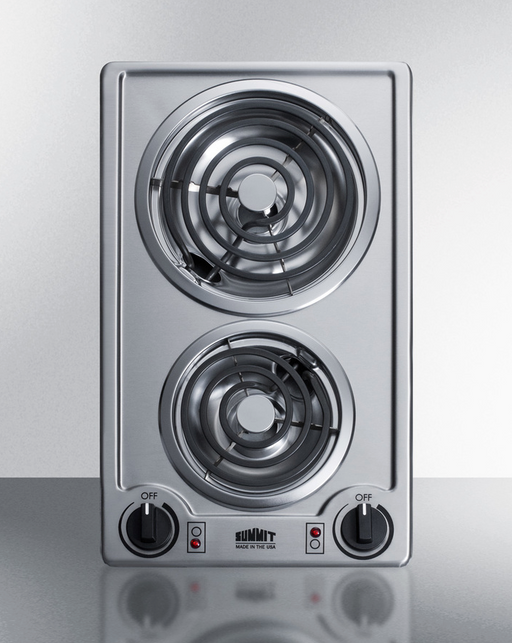 Summit 12" Wide 115V 2-Burner Coil Cooktop Refrigerator Accessories Summit Appliance