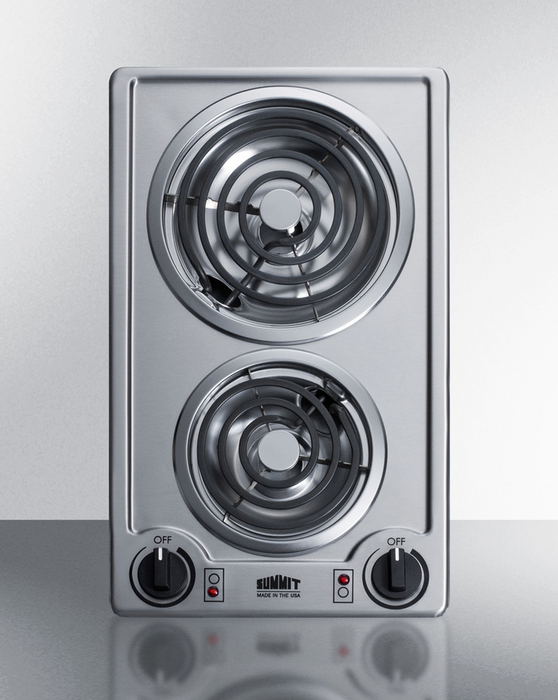 Summit 12" Wide 115V 2-Burner Coil Cooktop Refrigerator Accessories Summit Appliance