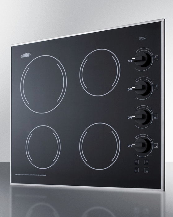 Summit 24" Wide 230V 4-Burner Radiant Cooktop Refrigerator Accessories Summit Appliance