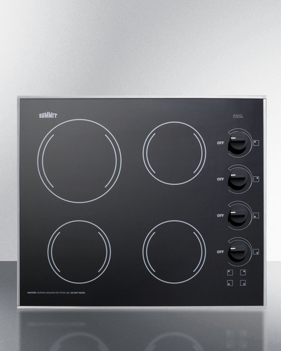Summit 24" Wide 230V 4-Burner Radiant Cooktop Refrigerator Accessories Summit Appliance