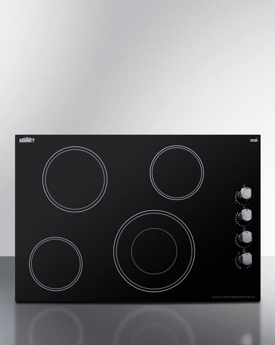 Summit 30" Wide 208-240V 4-Burner Radiant Cooktop Refrigerator Accessories Summit Appliance