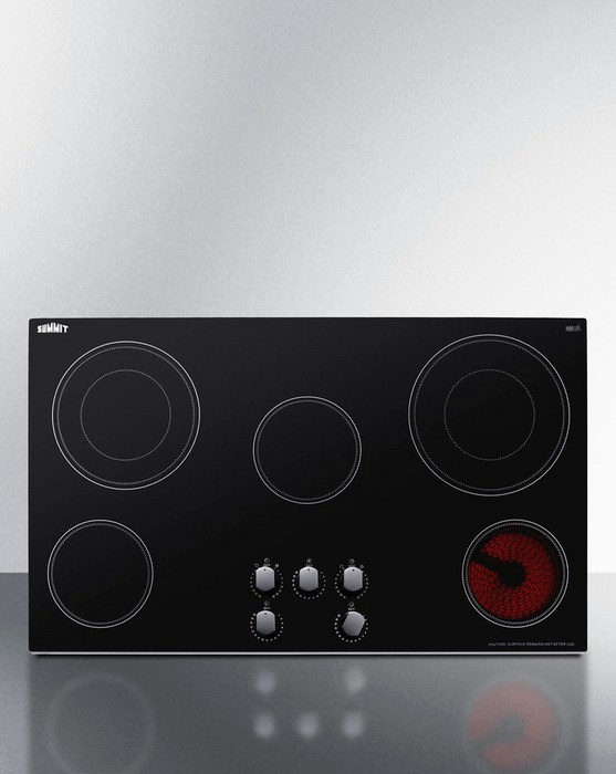 Summit 36" Wide 208-240V 5-Burner Radiant Cooktop Refrigerator Accessories Summit Appliance
