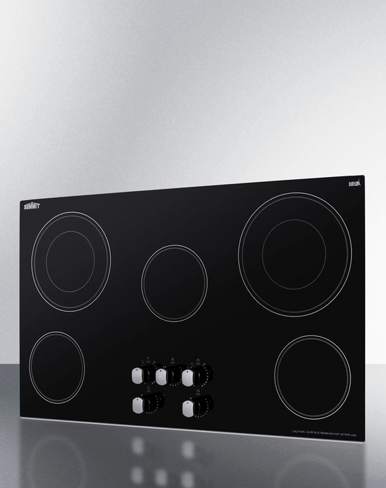Summit 36" Wide 208-240V 5-Burner Radiant Cooktop Refrigerator Accessories Summit Appliance