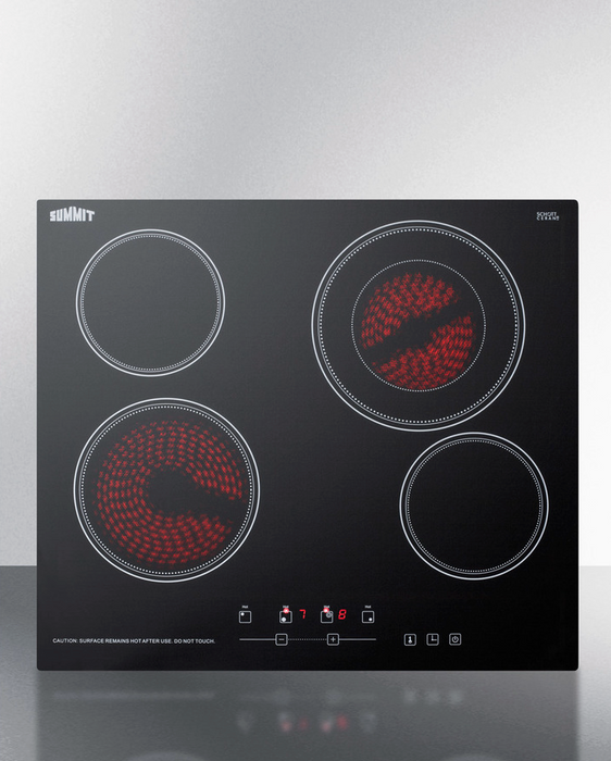 Summit 24" Wide 230V 4-Burner Radiant Cooktop Refrigerator Accessories Summit Appliance