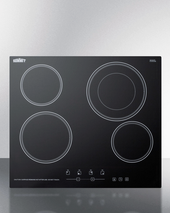 Summit 24" Wide 230V 4-Burner Radiant Cooktop Refrigerator Accessories Summit Appliance
