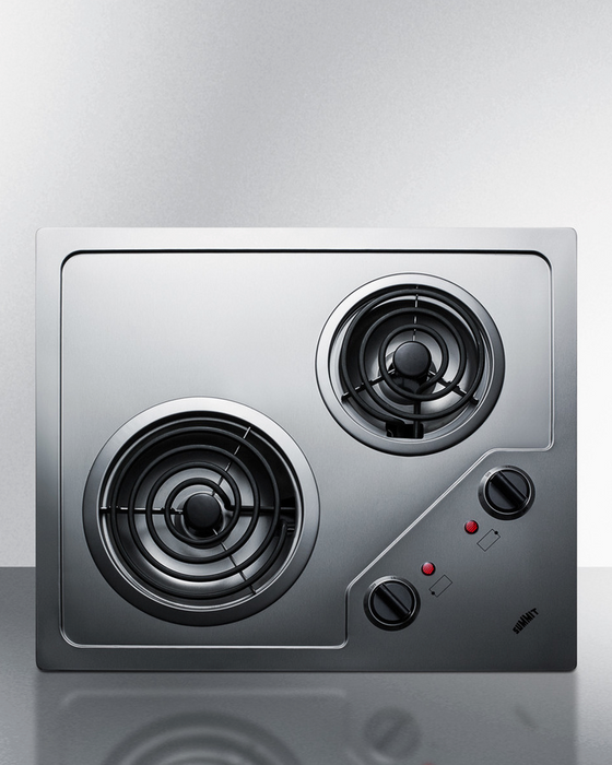 Summit 21" Wide 230V 2-Burner Coil Cooktop Refrigerator Accessories Summit Appliance