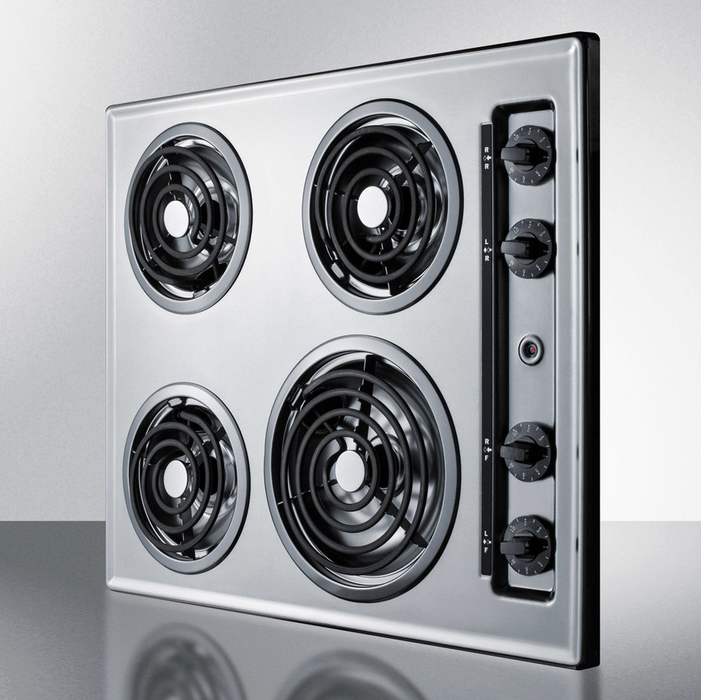 Summit 24" Wide 230V 4-Burner Coil Cooktop Refrigerator Accessories Summit Appliance