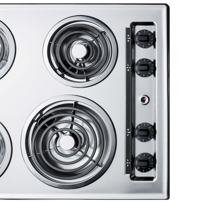 Summit 24" Wide 230V 4-Burner Coil Cooktop Refrigerator Accessories Summit Appliance