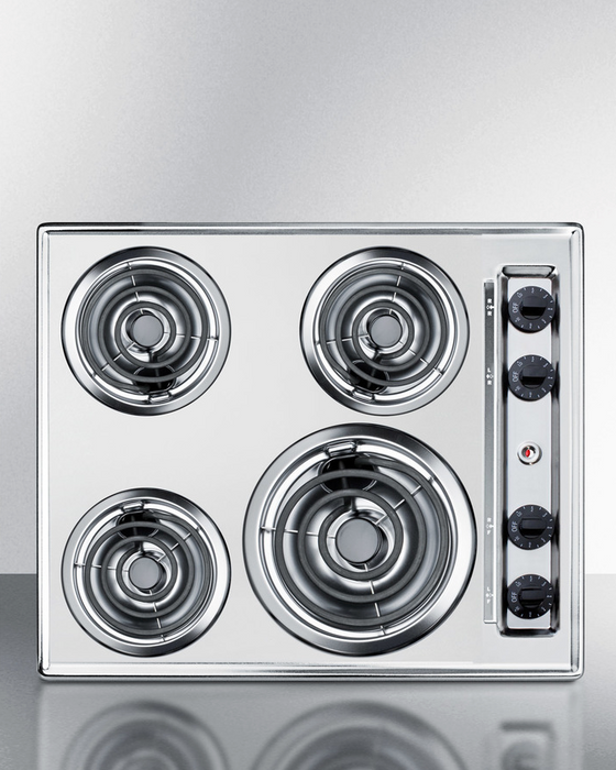 Summit 24" Wide 230V 4-Burner Coil Cooktop Refrigerator Accessories Summit Appliance