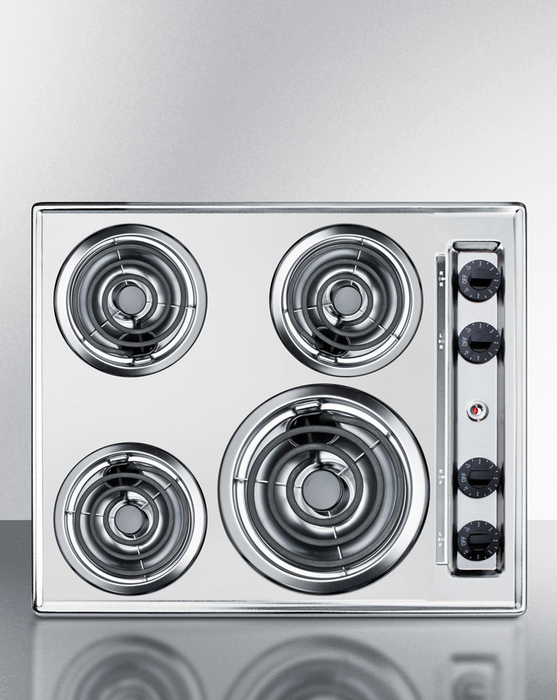 Summit 24" Wide 230V 4-Burner Coil Cooktop Refrigerator Accessories Summit Appliance