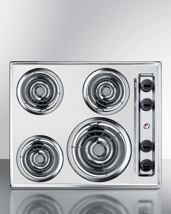 Summit 24" Wide 230V 4-Burner Coil Cooktop Refrigerator Accessories Summit Appliance