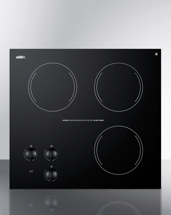 Summit 22" Wide 230V 3-Burner Radiant Cooktop Refrigerator Accessories Summit Appliance