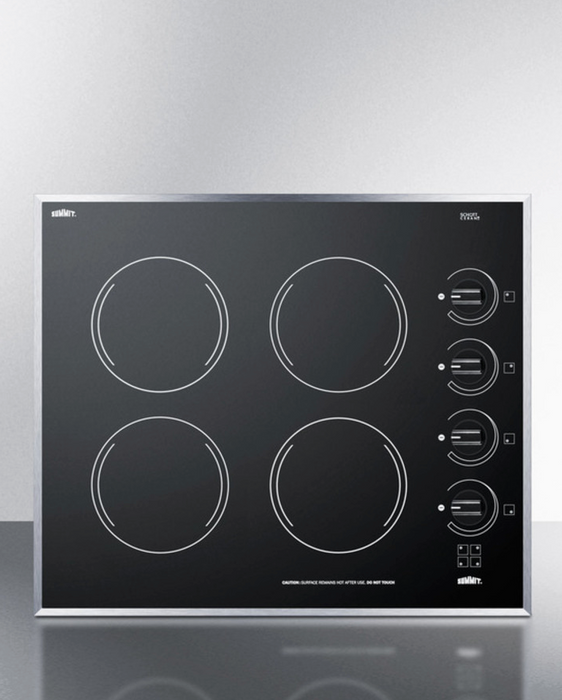 Summit 24" Wide 230V 4-Burner Radiant Cooktop Refrigerator Accessories Summit Appliance