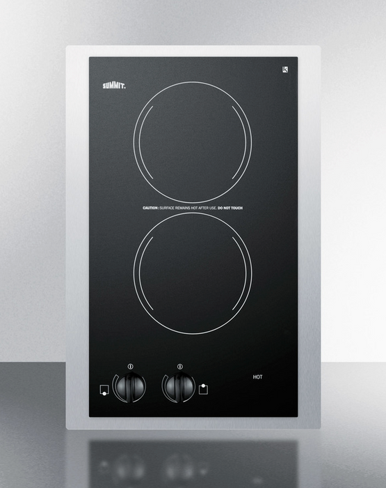 Summit 15" Wide 230V 2-Burner Radiant Cooktop Refrigerator Accessories Summit Appliance
