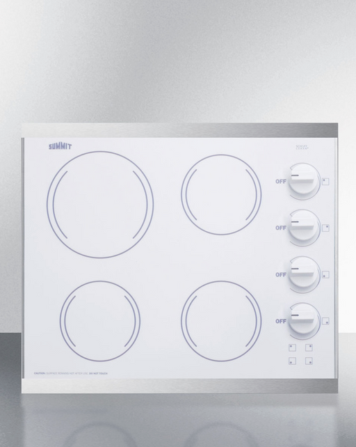 Summit 24" Wide 230V 4-Burner Radiant Cooktop Refrigerator Accessories Summit Appliance