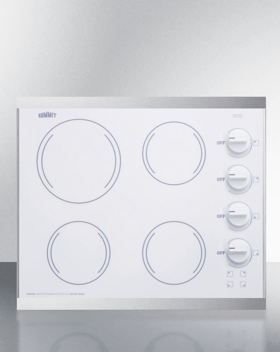 Summit 24" Wide 230V 4-Burner Radiant Cooktop Refrigerator Accessories Summit Appliance