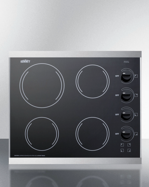 Summit 24" Wide 230V 4-Burner Radiant Cooktop Refrigerator Accessories Summit Appliance