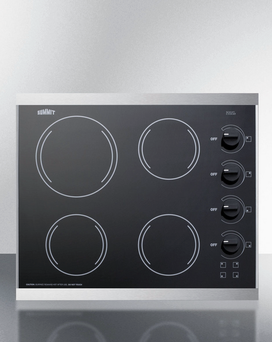 Summit 24" Wide 230V 4-Burner Radiant Cooktop Refrigerator Accessories Summit Appliance