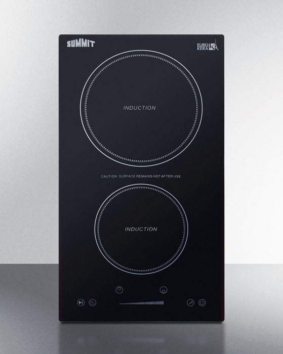 Summit 12" Wide 115V 2-Zone Induction Cooktop, Cord Included Refrigerator Accessories Summit Appliance