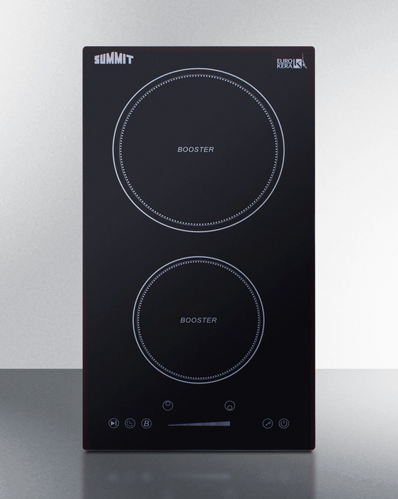 Summit 12" Wide 208-240V 2-Zone Induction Cooktop Refrigerator Accessories Summit Appliance
