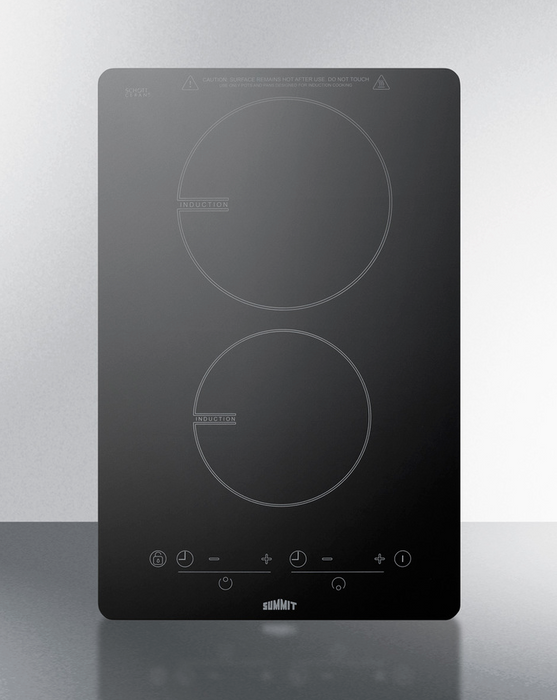 Summit 13" Wide 120V 2-Burner Induction Cooktop Refrigerator Accessories Summit Appliance