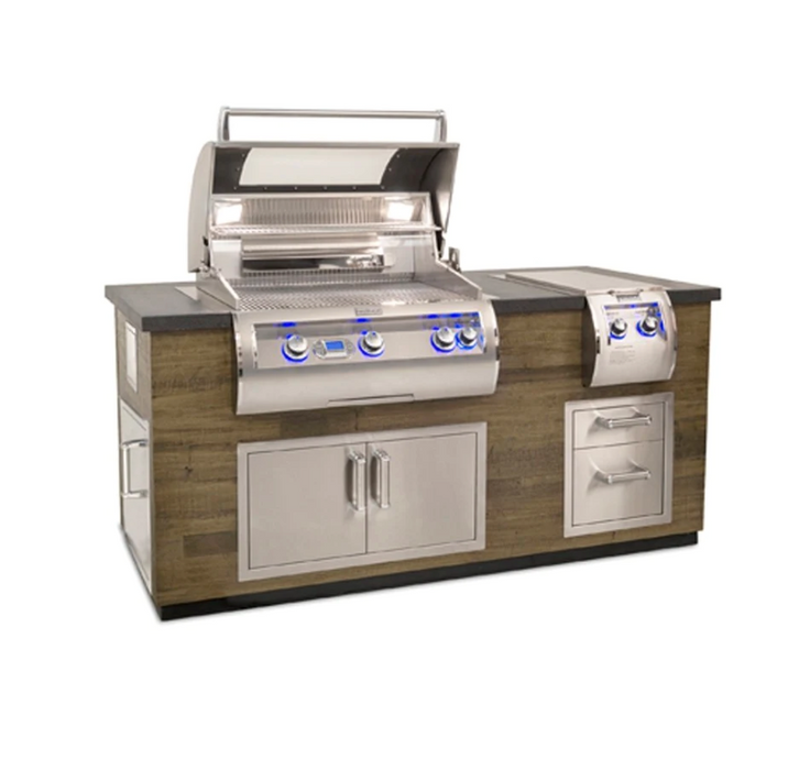 Fire Magic Grills ID660-FOD-77BA 77 / ID660-SPD-77BA Inch Reclaimed Wood Island System, French Barrel Oak / Silver Pine BBQ GRILL CG Products French Barrel Oak