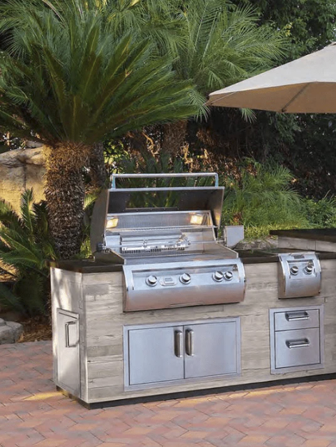 Fire Magic Grills IL660-FOD-116BA 116 Inch L-Shape Reclaimed Wood Island System, French Barrel Oak, Medium Pantry BBQ GRILL CG Products