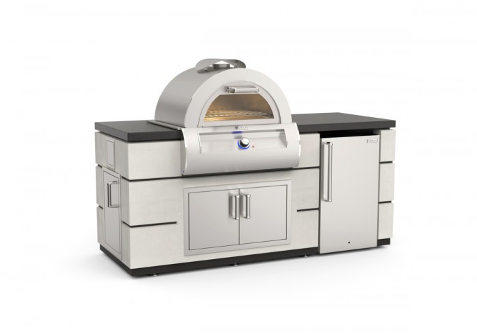 Fire Magic Contemporary GFRC White Aspen Pre-Fab Island with Pizza Oven BBQ GRILL CG Products LPG Propane