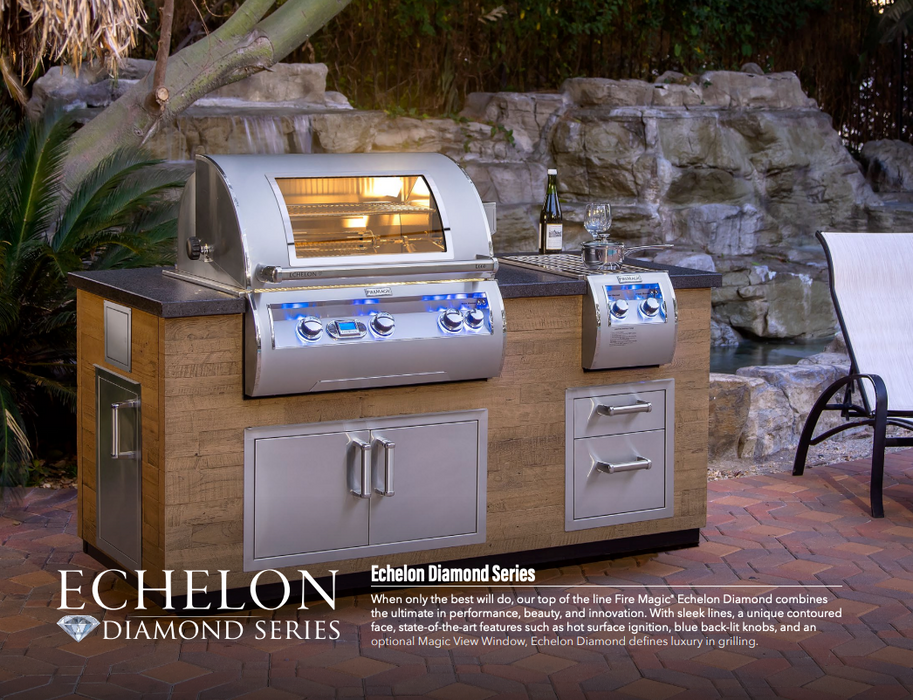 Fire Magic Grills ID660-FOD-77BA 77 / ID660-SPD-77BA Inch Reclaimed Wood Island System, French Barrel Oak / Silver Pine BBQ GRILL CG Products