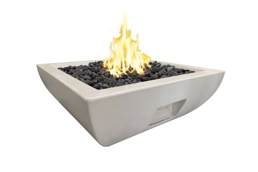 American Fyre Designs Bordeaux 36-Inch Square Concrete Gas Fire Bowl Fireplaces CG Products   