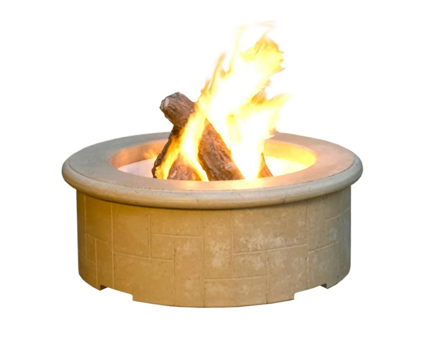 American Fyre Designs El Dorado 39-Inch Round Gas Fire Pit Fireplaces CG Products Cafe Blanco Manual Ignition System