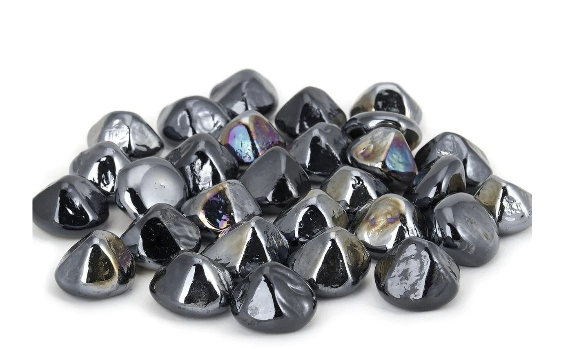 Real Fyre Diamond Nuggets for Gas Fireplaces Fireplaces CG Products Black Luster 5 lb. Package