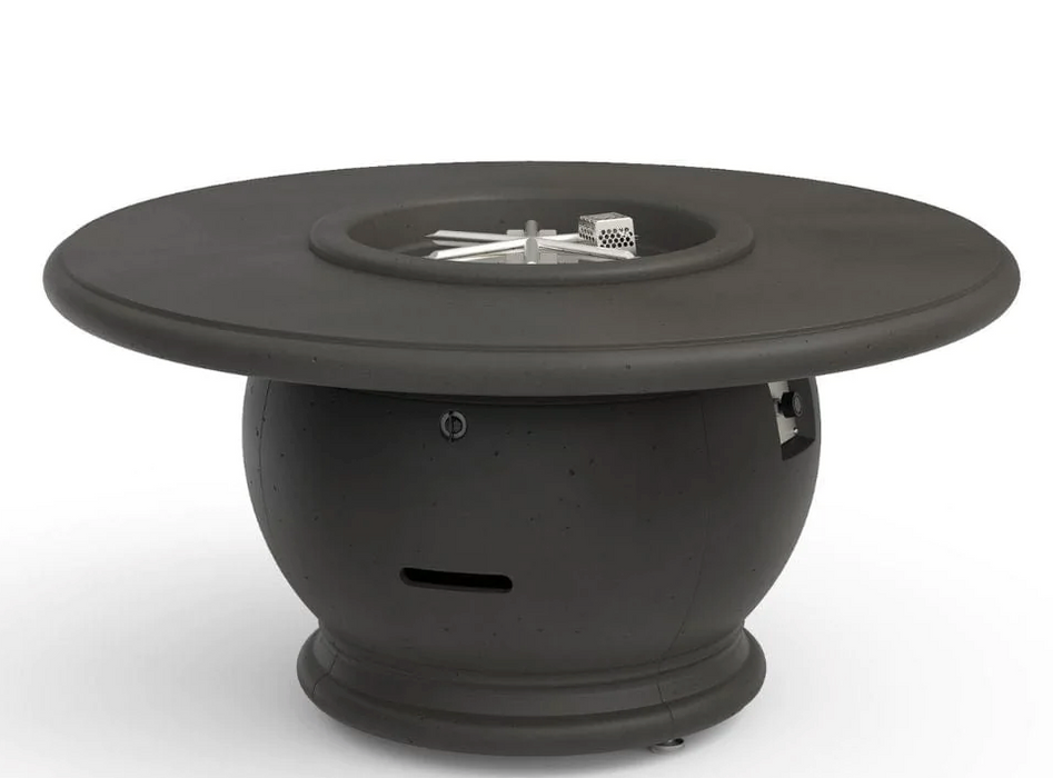 American Fyre Designs Amphora 48-Inch Concrete Round Gas Fire Pit Table Fireplaces CG Products Black lava Propane LPG