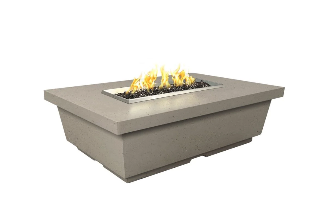 American Fyre Designs Contempo 52-Inch Concrete Rectangular LP Fire Pit Table Fireplaces CG Products Smoke
