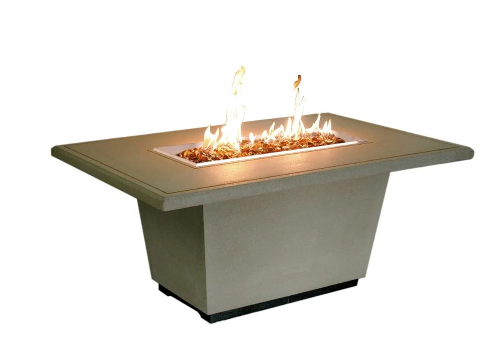 American Fyre Designs Cosmopolitan 54-Inch Concrete Rectangular Gas Fire Pit Table Fireplaces CG Products Smoke Manual Ignition System